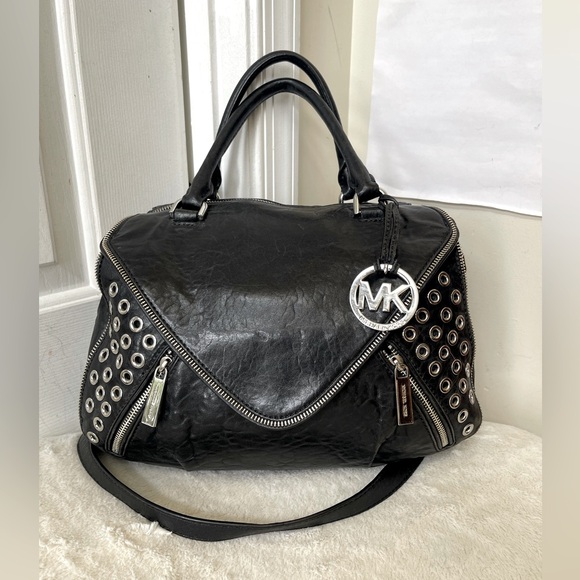 Michael Kors Black Leather Satchel EUC - Picture 14 of 14